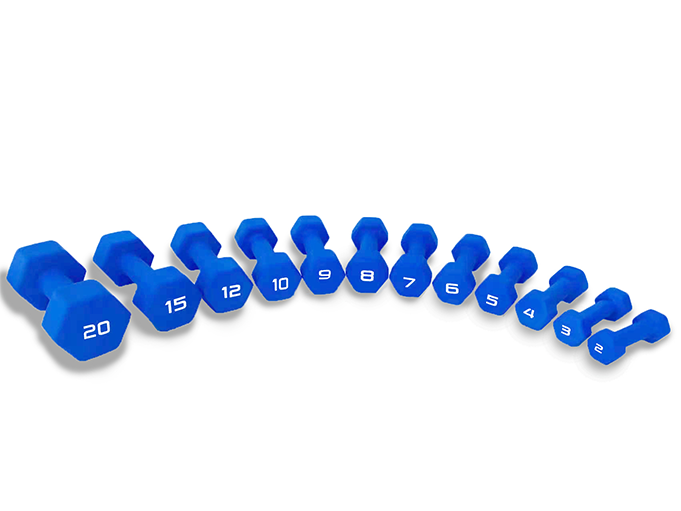 Blue Neoprene Dumbbells & Packages