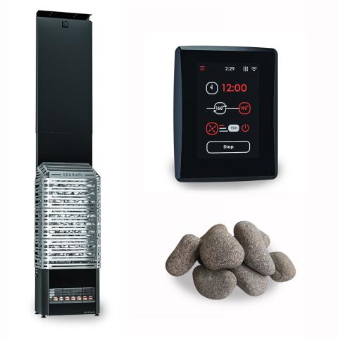 Saunum Air 7 | 6.4kW Stainless Steel Finish Sauna Heater Package