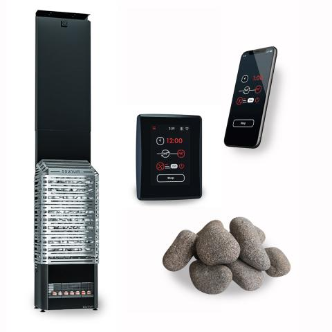 Saunum Air 10 | 9.6kW Stainless Steel Finish Sauna Heater Package