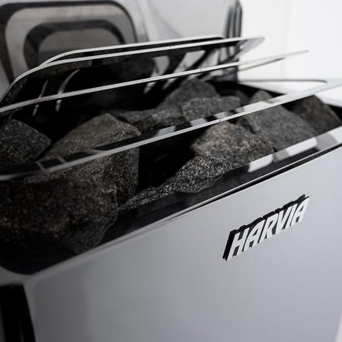 Harvia 6.0kW Black Steel Wall Heater | Built-in Controls