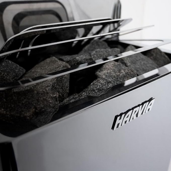 Harvia 8.0kW Black Steel Wall Heater | Built-in Controls