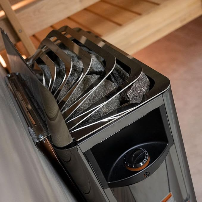 Harvia 6.0kW Black Steel Wall Heater | Built-in Controls