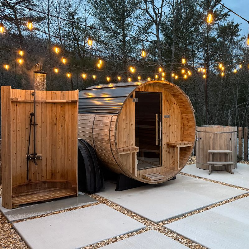 Almost Heaven Grandview 4-6 Person Canopy Barrel Sauna
