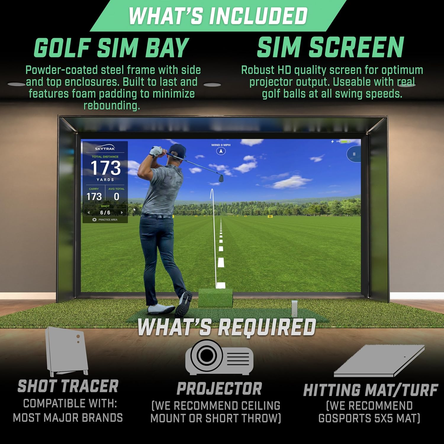 14 x 8 ft Golf Simulator Enclosure Net