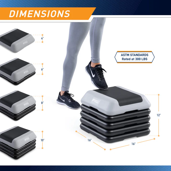 Marcy Adjustable Aerobic Step Platform with 4 Risers
