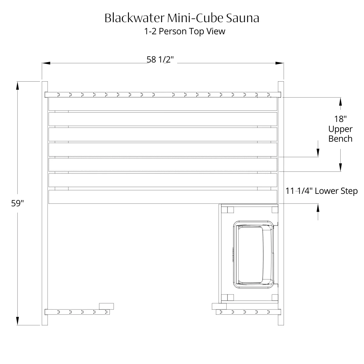 Almost Heaven Blackwater 1-2 Person Mini-Cube Sauna