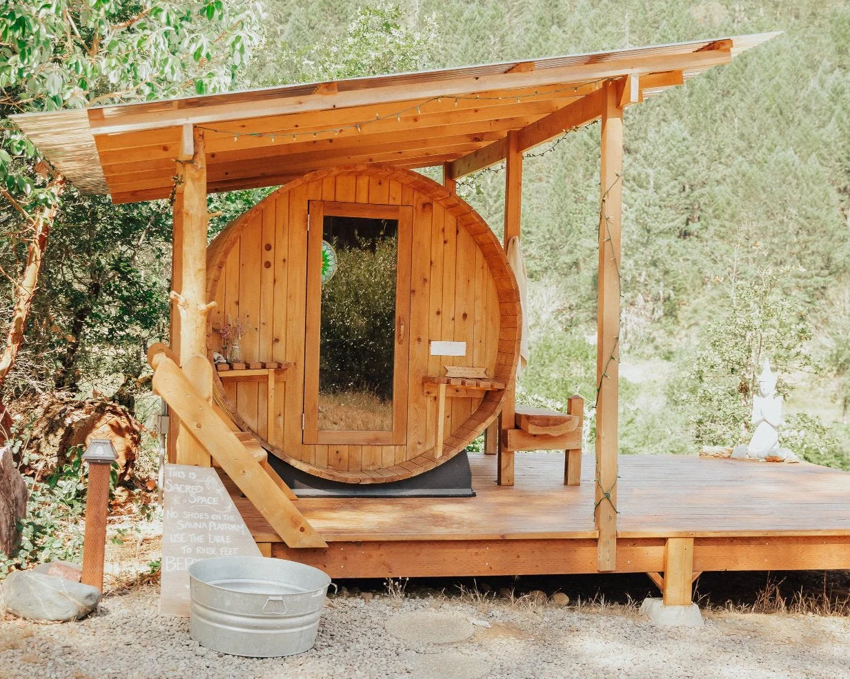 Almost Heaven Grandview 4-6 Person Canopy Barrel Sauna
