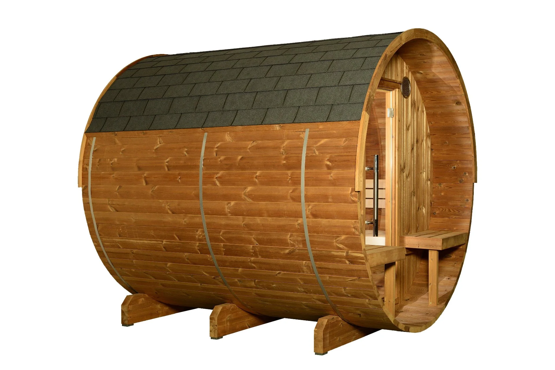Almost Heaven Magnus 6-Person Canopy Barrel Sauna (Heritage Collection)