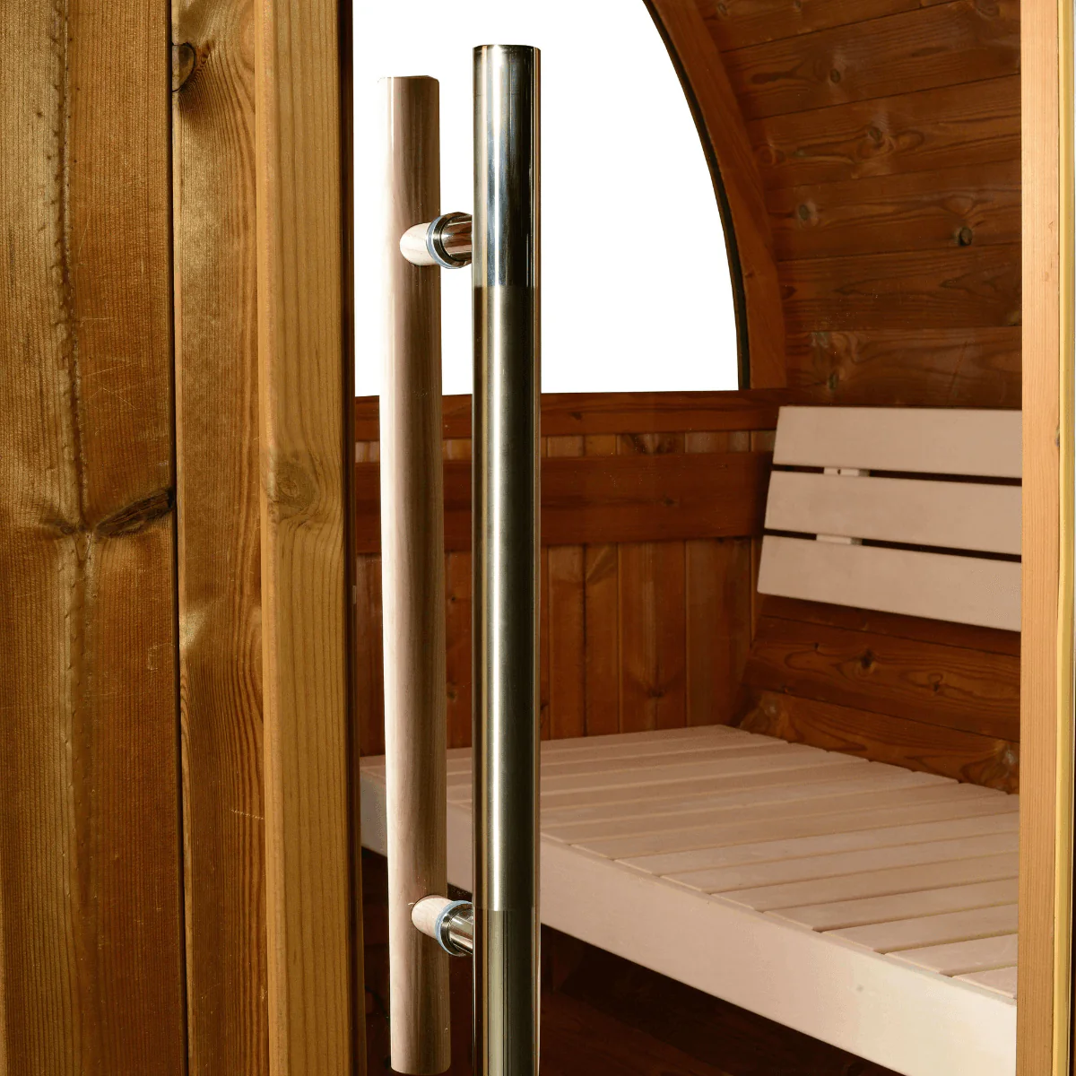 Almost Heaven Takoa 4-6 Person Half Moon Barrel Sauna (Heritage Collection)