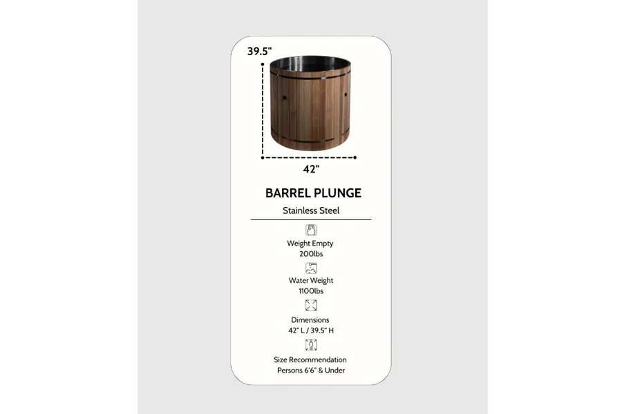 New 2026 Golden Designs Dynamic Cold Therapy Barrel Stainless Steel Cold Plunge