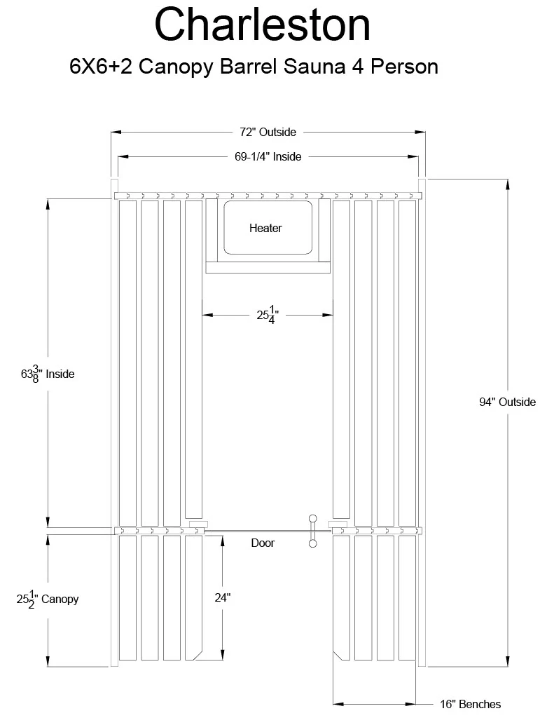 Almost Heaven Charleston 4-Person Canopy Barrel Sauna
