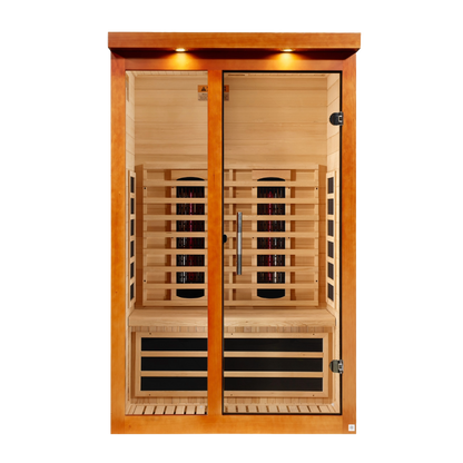 New 2026 Model Dynamic "Llumeneres" 2 Person Full Spectrum Nero Zero EMF FAR IR Sauna (DYN-6215-03 FS)