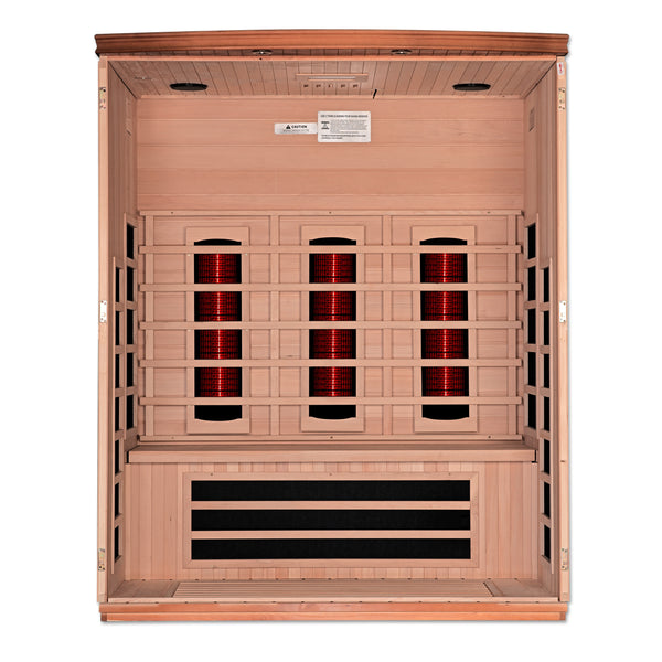 New 2026 Lugano 3 Person Full Spectrum Infrared Sauna - Canadian Hemlock