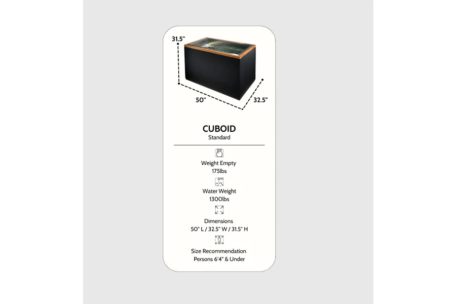 New 2026 Golden Designs Dynamic Cold Therapy "CUBOID" Stainless Steel Cold Plunge