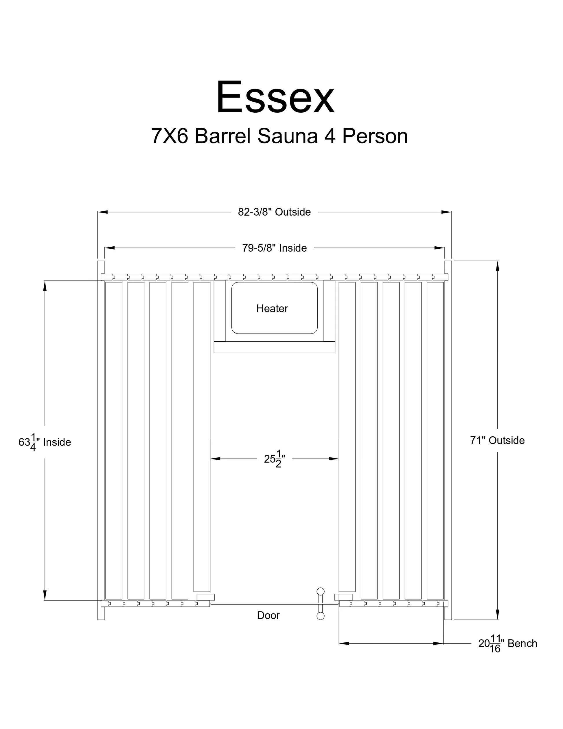 Almost Heaven Essex 4-Person Classic Barrel Sauna