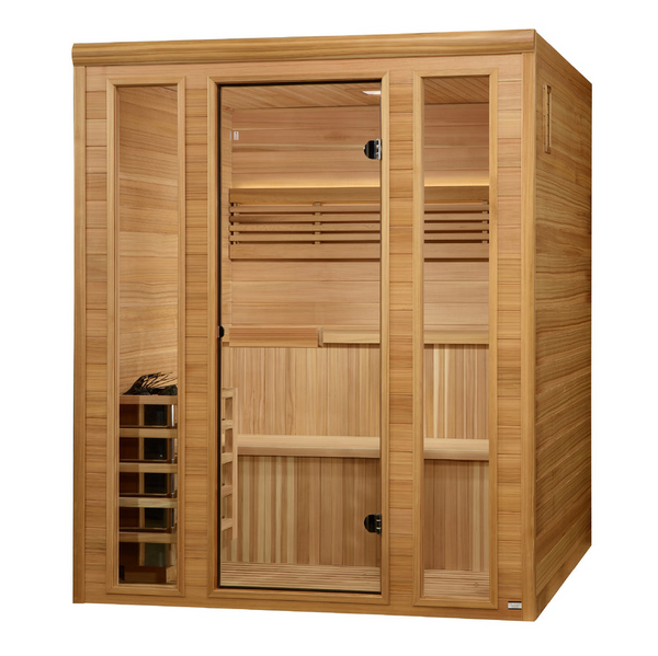 New 2026 "Engelberg Edition" 6 Person Traditional Steam Sauna (GDI-7060-01) - Pacific Premium Clear Cedar