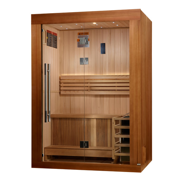 New 2026 "Sundsvall Edition" 2 Person Traditional Sauna - Canadian Red Cedar Interior and Pacific Premium Clear Cedar Exterior