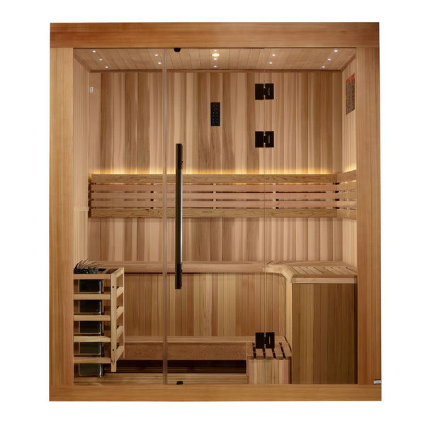 New 2026  "Copenhagen Edition" 3 Person Traditional Sauna - Canadian Red Cedar Interior and Pacific Premium Clear Cedar Exterior