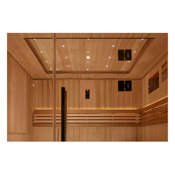New 2026 Updated "Osla Edition" 6 Person Traditional Sauna - Canadian Red Cedar Interior and Pacific Premium Clear Cedar Exterior