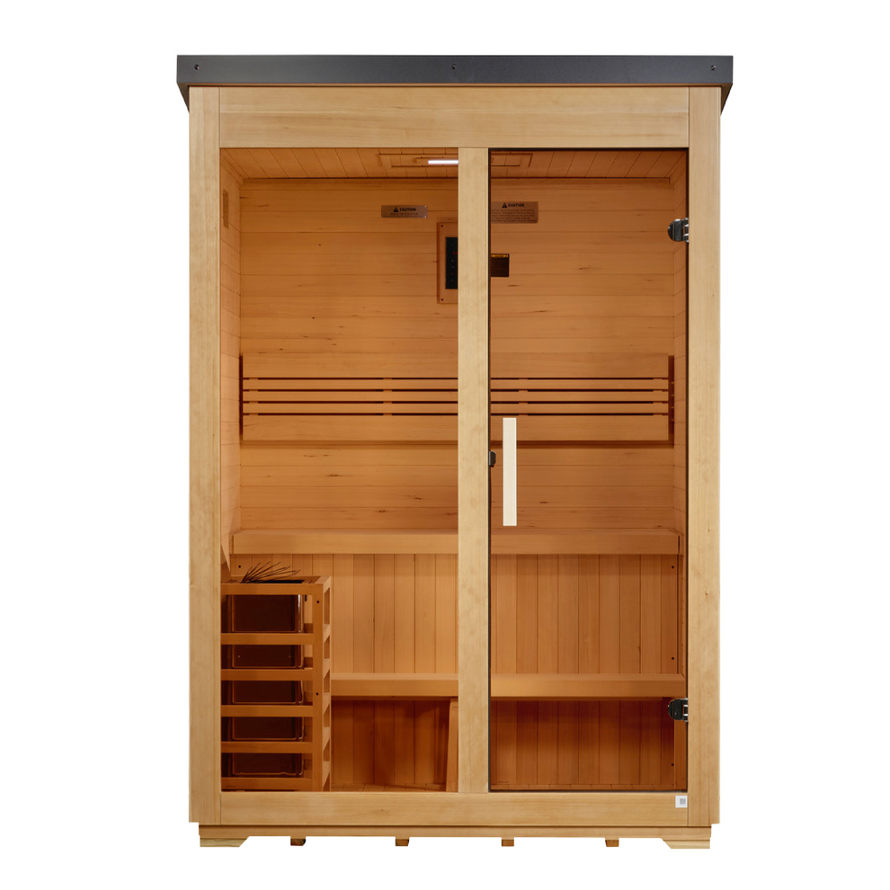 Arlberg 3 Person Traditional Outdoor Steam Sauna - Flat Roof (GDI-8003-01)