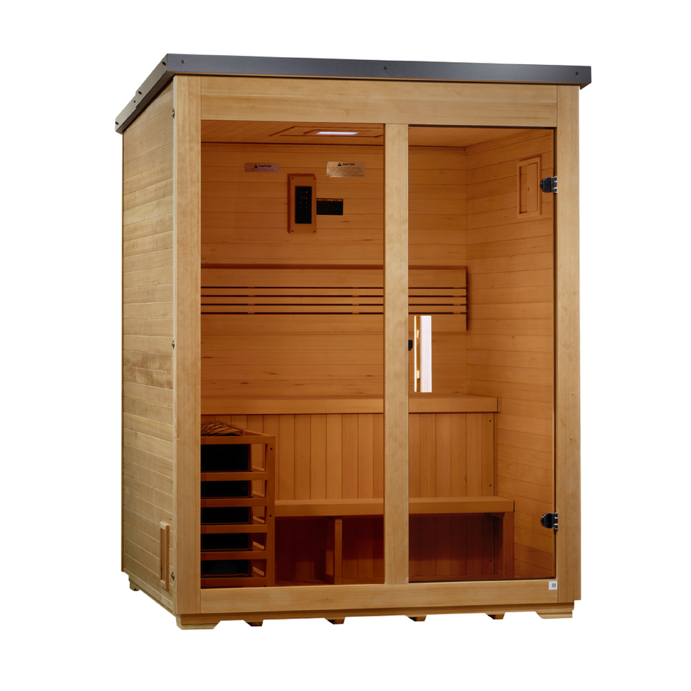 Arlberg 3 Person Traditional Outdoor Steam Sauna - Flat Roof (GDI-8003-01)