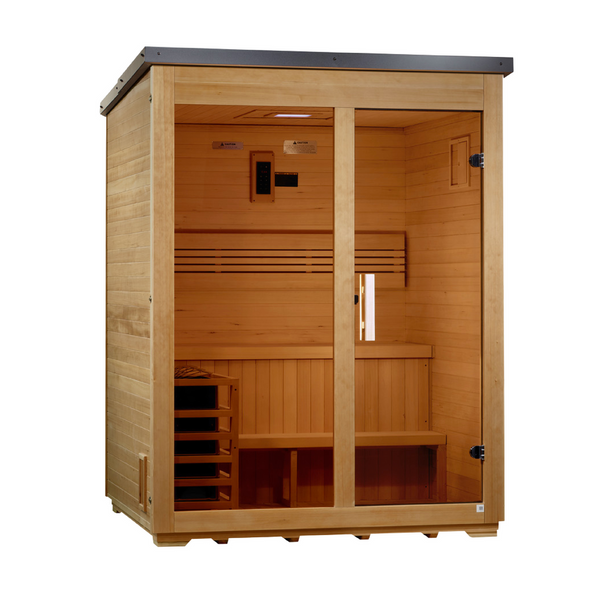 Arlberg 3 Person Traditional Outdoor Steam Sauna - Flat Roof (GDI-8003-01)