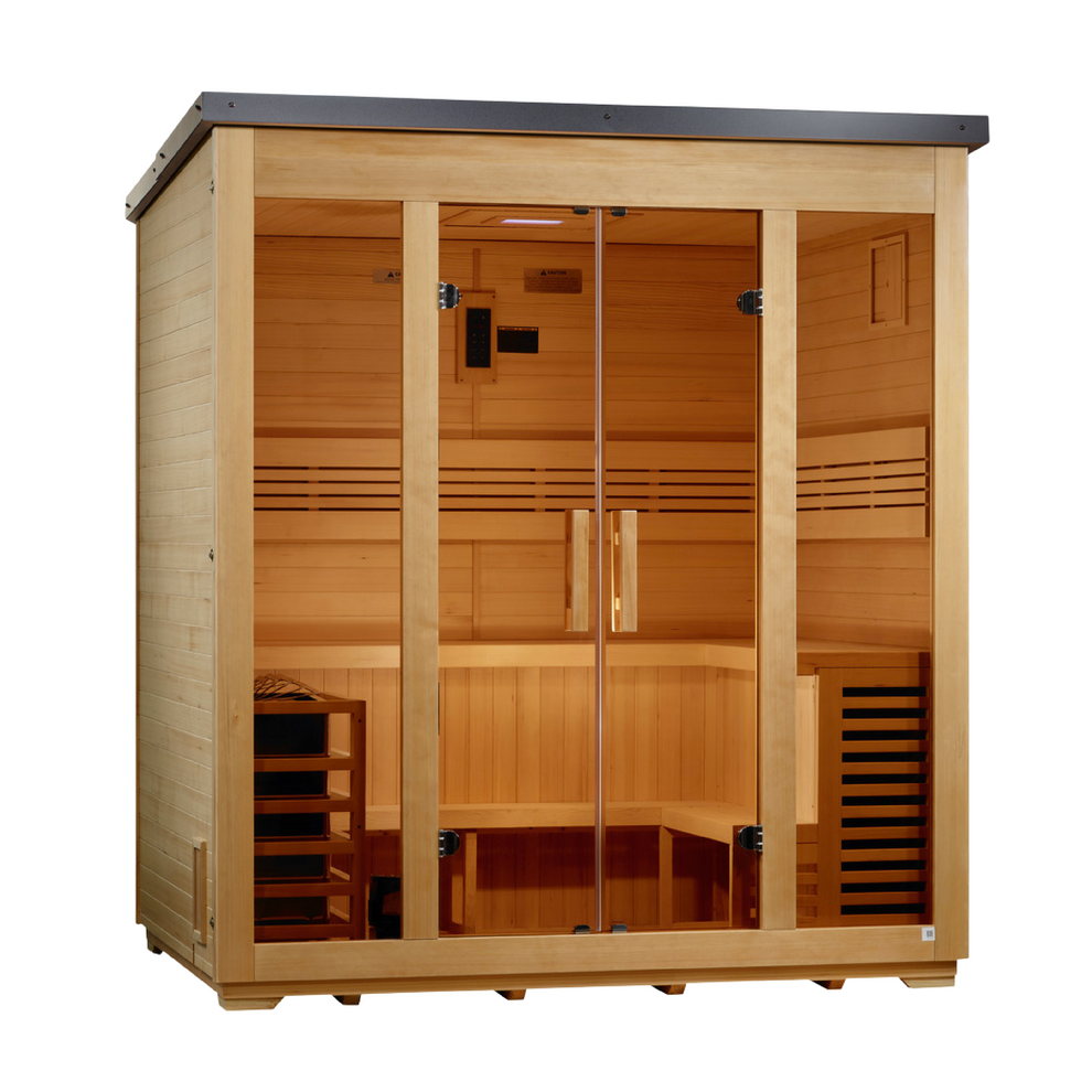 Vorarlberg 5 Person Traditional Flat Roof Outdoor Sauna (GDI-8005-01)