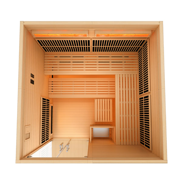New 2026 Toledo GDI-8360-01 6 Per Hybrid Sauna (Indoor). Full Spectrum and Harvia Traditional Stove