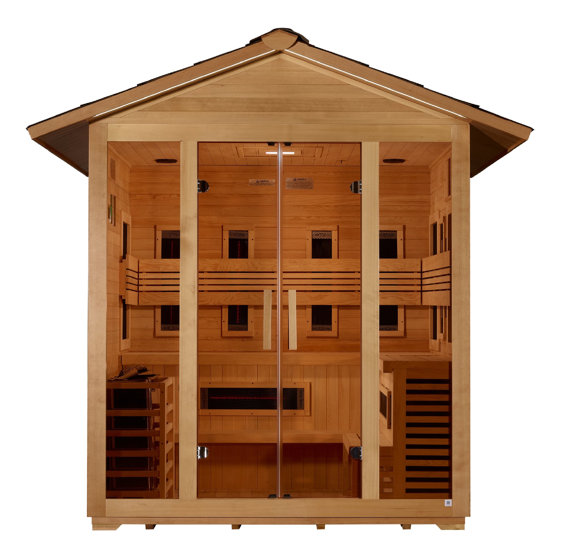 New 2026 "Gargellen" 5 Person Hybrid (PureTech™ Full Spectrum IR Or Traditional Stove) Outdoor Sauna