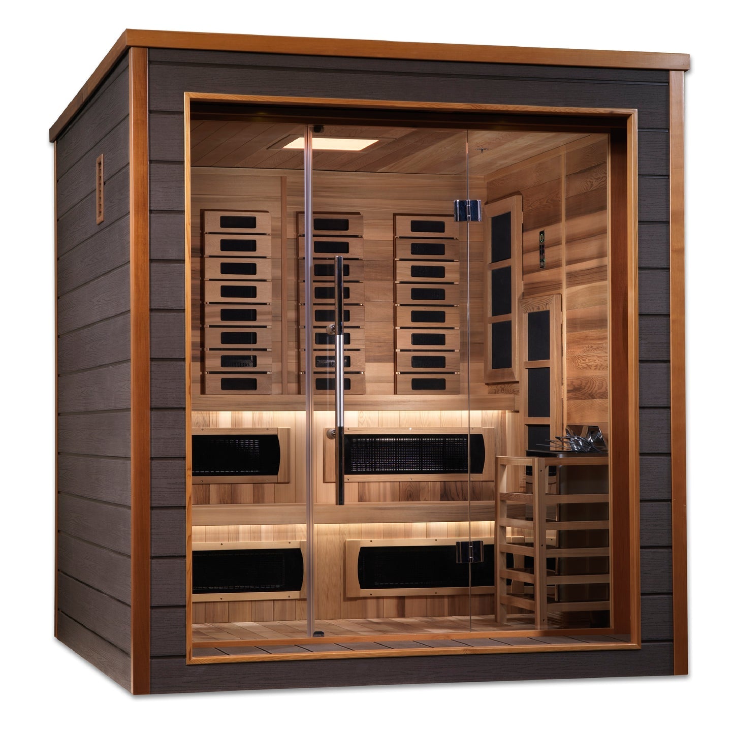 New 2026 "Karlstad" 6-Person Outdoor-Indoor PureTech™ Hybrid Full Spectrum Sauna
