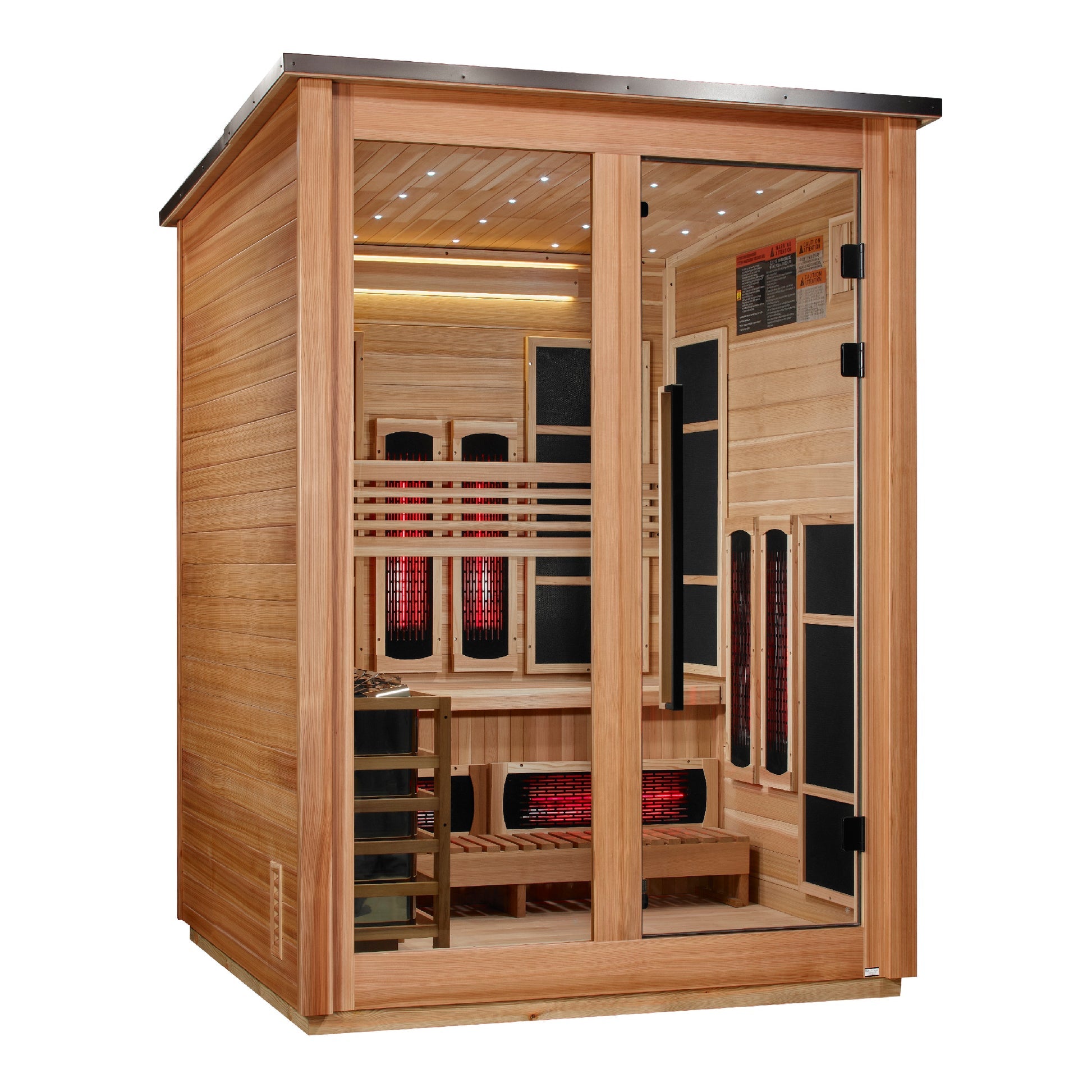 Golden Designs "Loviisa" 3 Person, Pacific Cedar Barn Hybrid (PureTech™ Full Spectrum IR or Traditional Stove) Outdoor Sauna