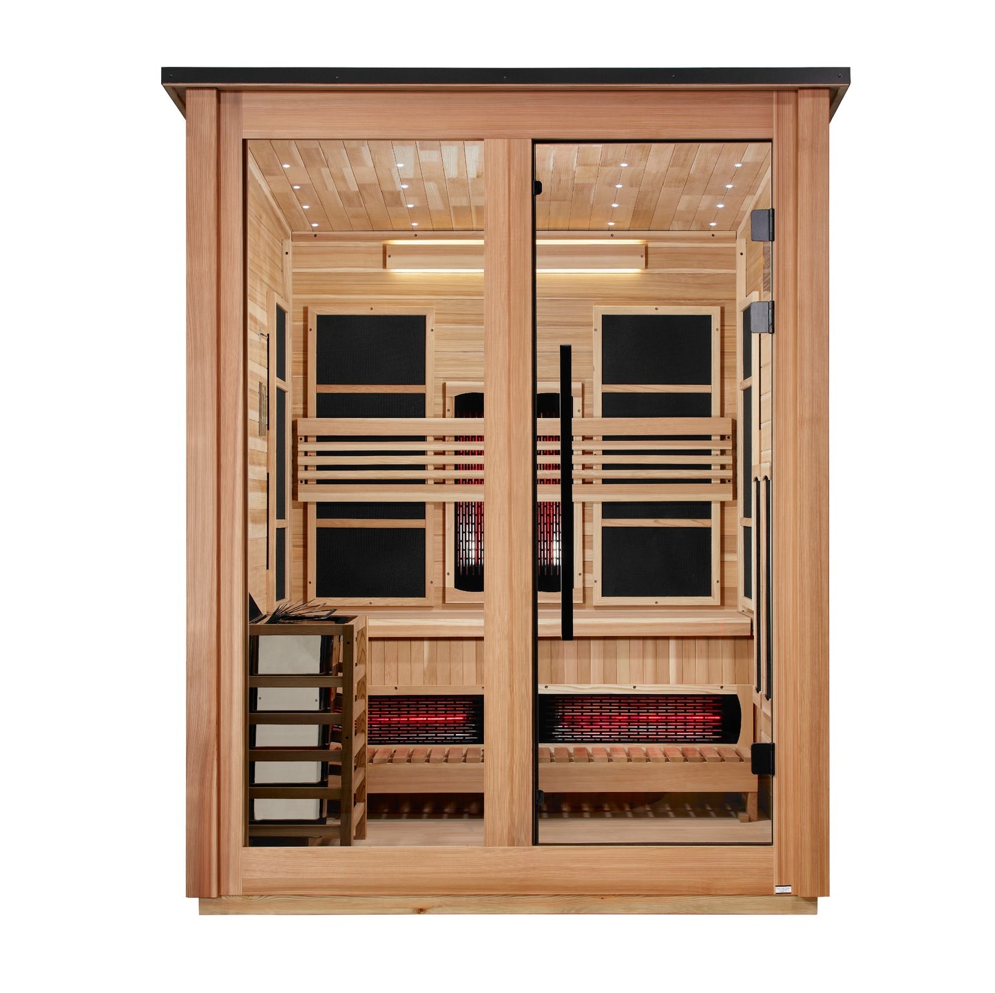 Golden Designs "Loviisa" 3 Person, Pacific Cedar Barn Hybrid (PureTech™ Full Spectrum IR or Traditional Stove) Outdoor Sauna