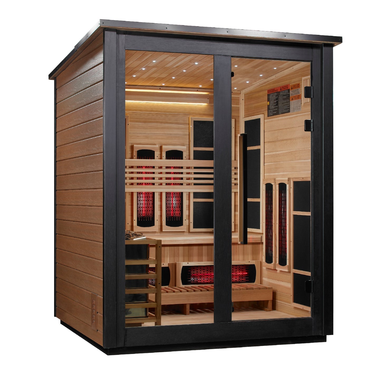 Golden Designs "Loviisa" 3 Person, 2 Tone Barn Hybrid (PureTech™ Full Spectrum IR or Traditional Stove) Outdoor Sauna