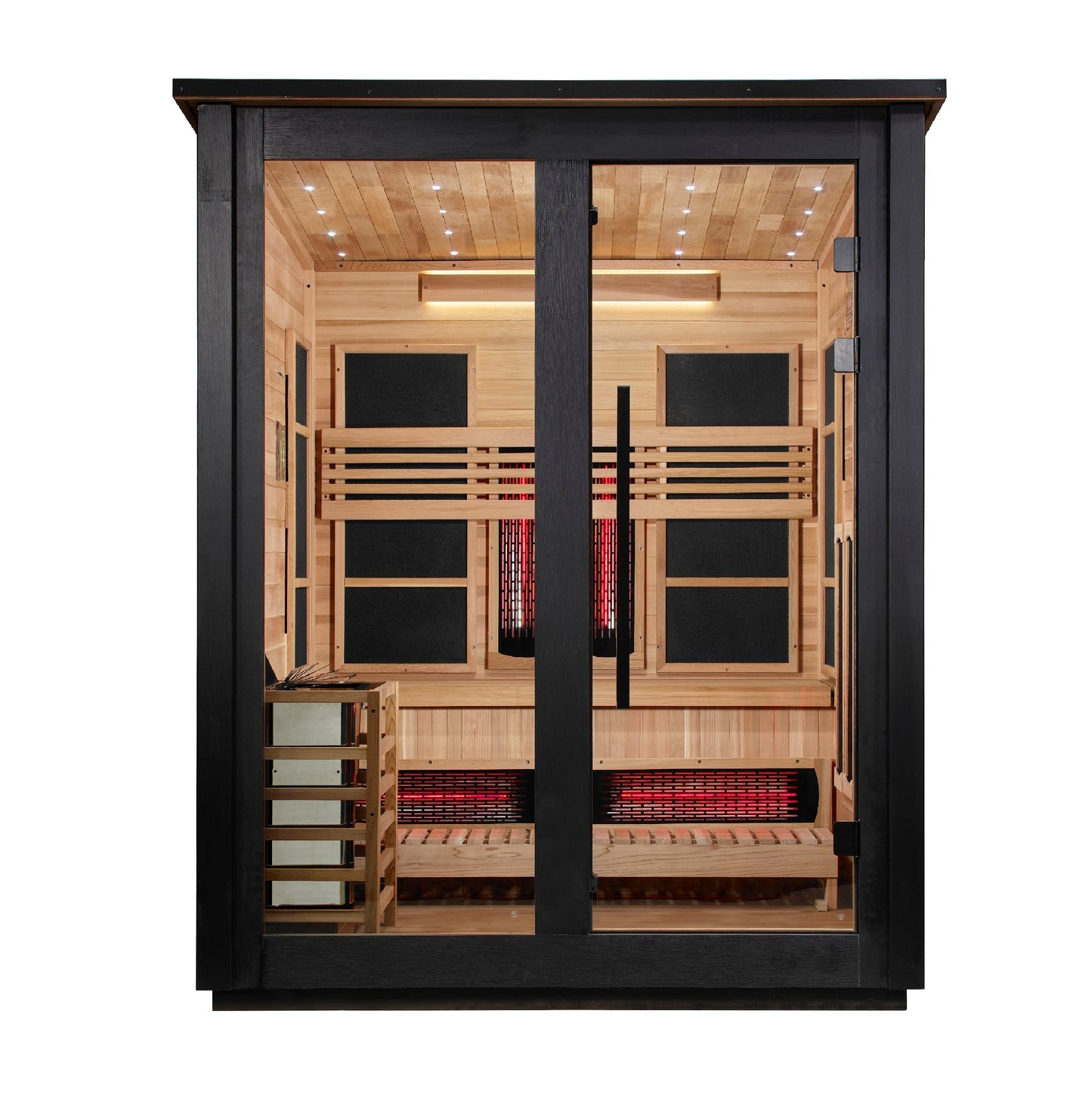 Golden Designs "Loviisa" 3 Person, 2 Tone Barn Hybrid (PureTech™ Full Spectrum IR or Traditional Stove) Outdoor Sauna