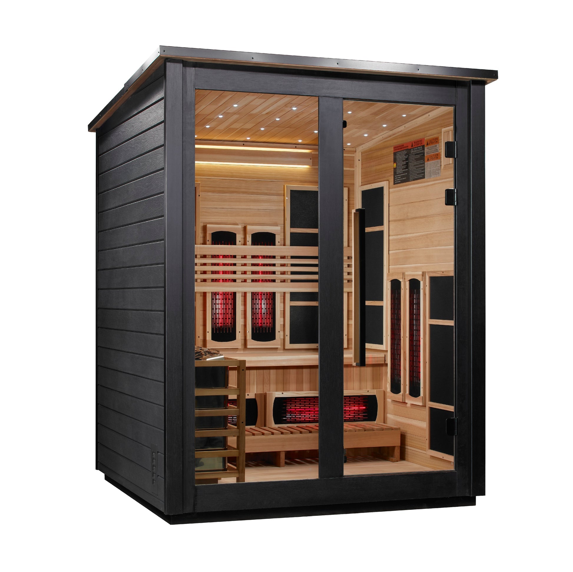 Golden Designs "Loviisa" 3 Person, Black Barn Hybrid (PureTech™ Full Spectrum IR or Traditional Stove) Outdoor Sauna