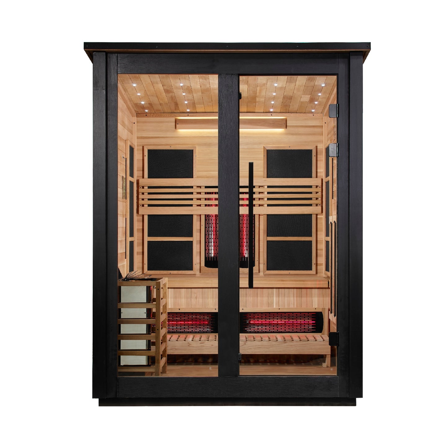 Golden Designs "Loviisa" 3 Person, Black Barn Hybrid (PureTech™ Full Spectrum IR or Traditional Stove) Outdoor Sauna