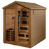 New 2026 Kaskinen 6 Person Hybrid (PureTech™ Full Spectrum IR or Traditional Stove) Outdoor Sauna (GDI-8526-01) - Canadian Red Cedar Interior