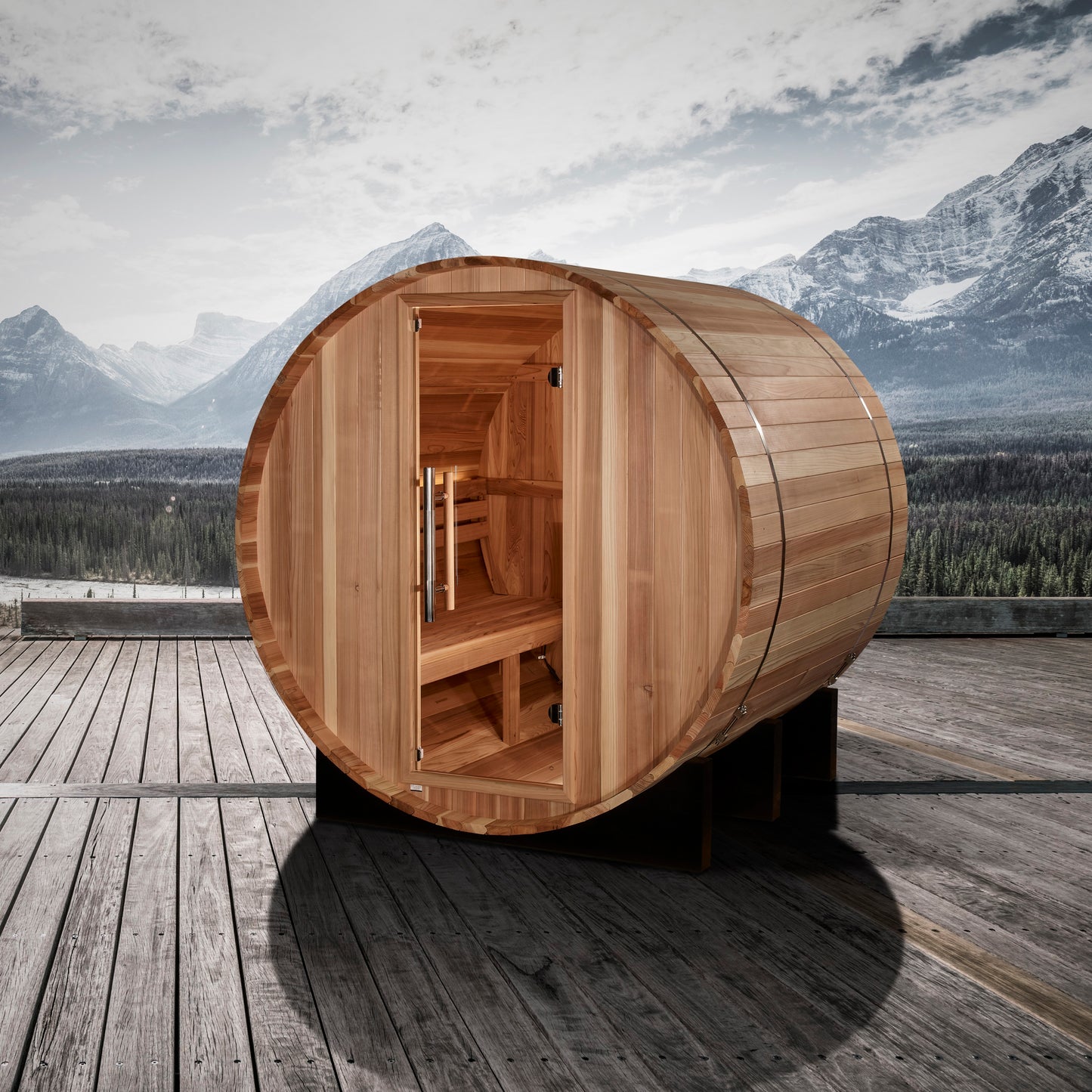 New 2026 "St. Moritz" 2 Person Barrel Traditional Sauna