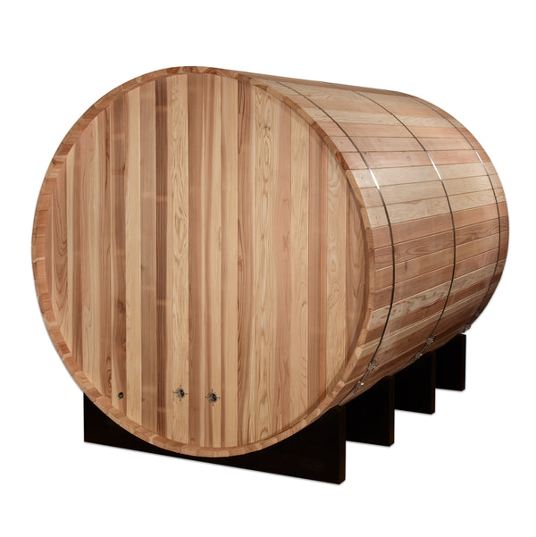 New 2026 "Klosters" 6 Person Barrel Traditional Sauna - Pacific Cedar