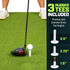 Golf Hitting Mat - PRO 5 x 4 ft - 5 mm Artificial Turf Training Mat for Indoor/Outdoor Swing Practice, Includes 3 Rubber Tees