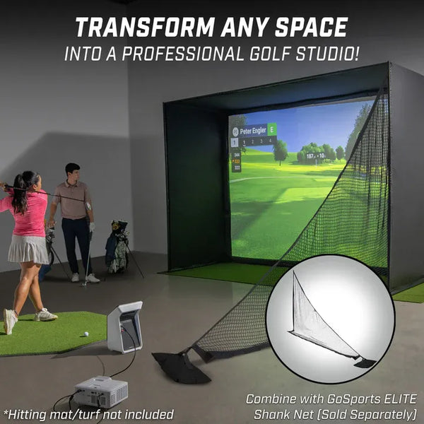 12 x 9 ft Golf Simulator Enclosure Net - Complete Set with Frame and HD Impact Screen Kit