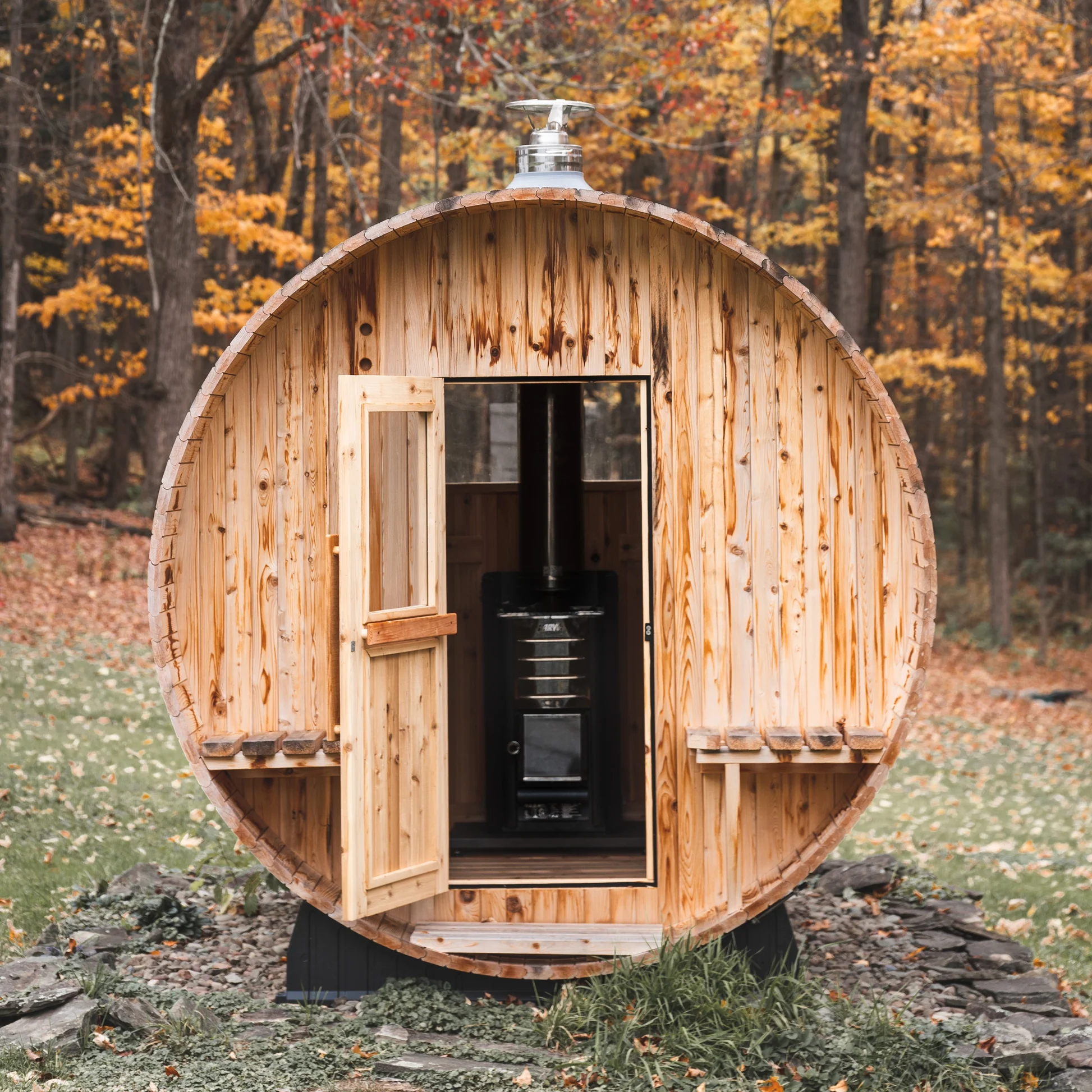 Almost Heaven Grandview 4-6 Person Canopy Barrel Sauna