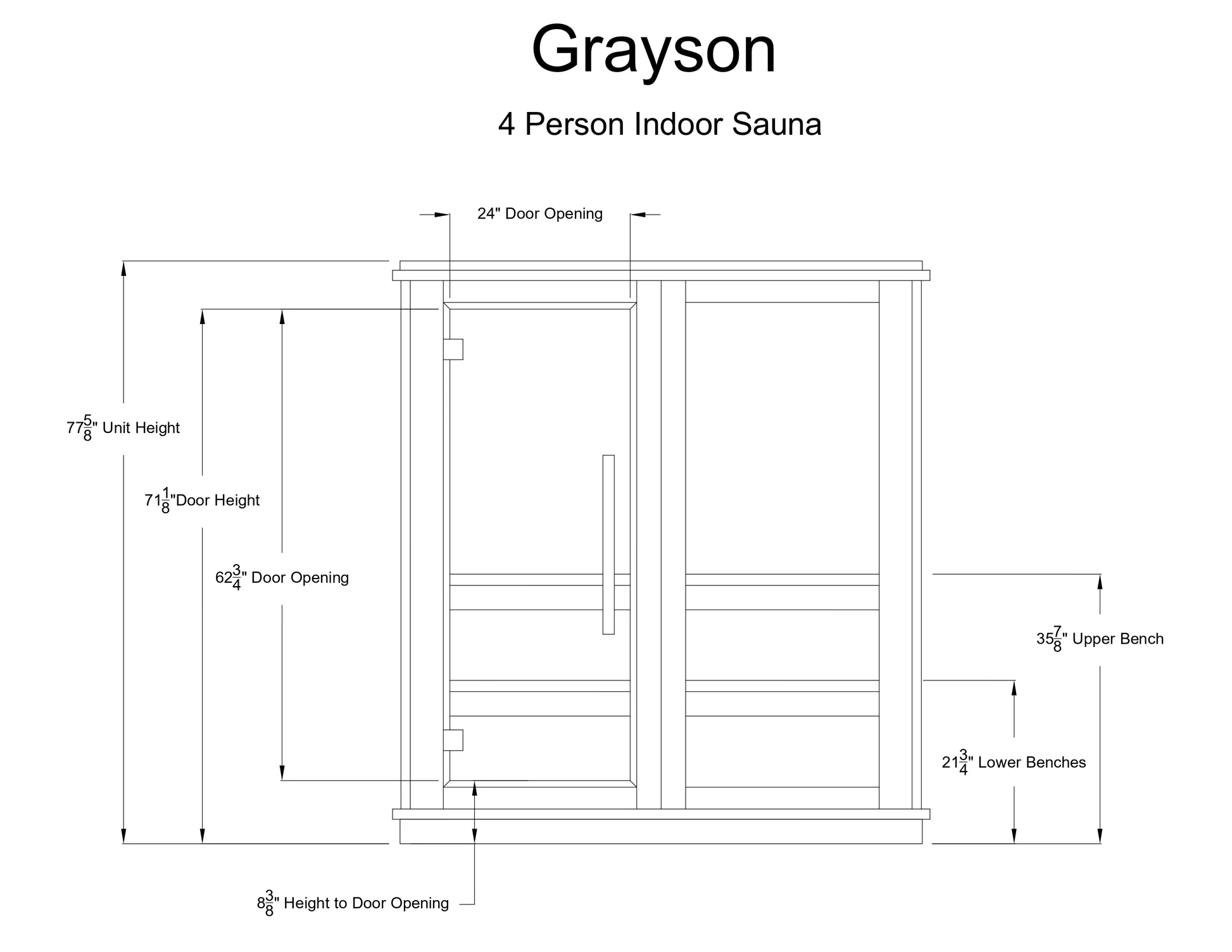 Almost Heaven Grayson 4-Person Indoor Sauna (Respite Series - Hybrid Option)