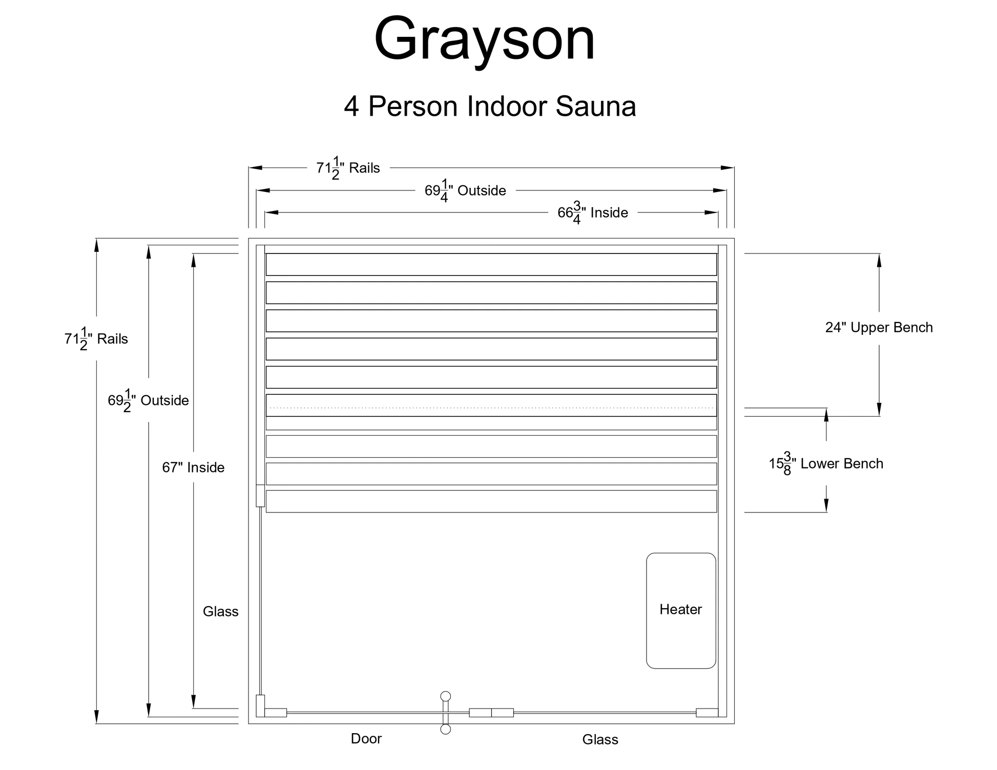 Almost Heaven Grayson 4-Person Indoor Sauna (Respite Series - Hybrid Option)