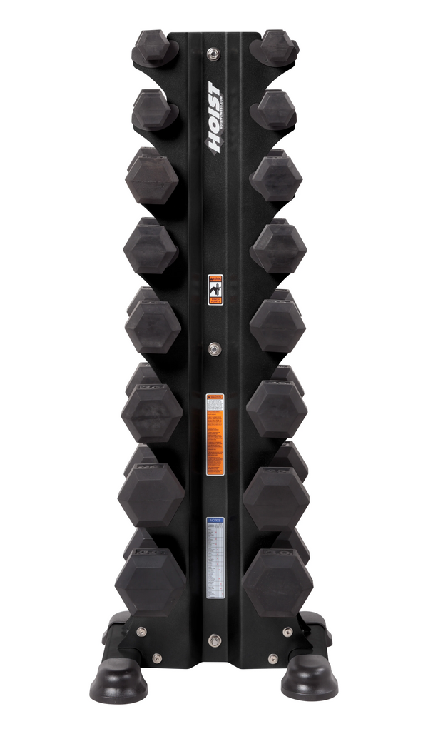 Hoist Fitness 8 Pair Vertical Hex Dumbbell Rack (Dumbbells Not Included)