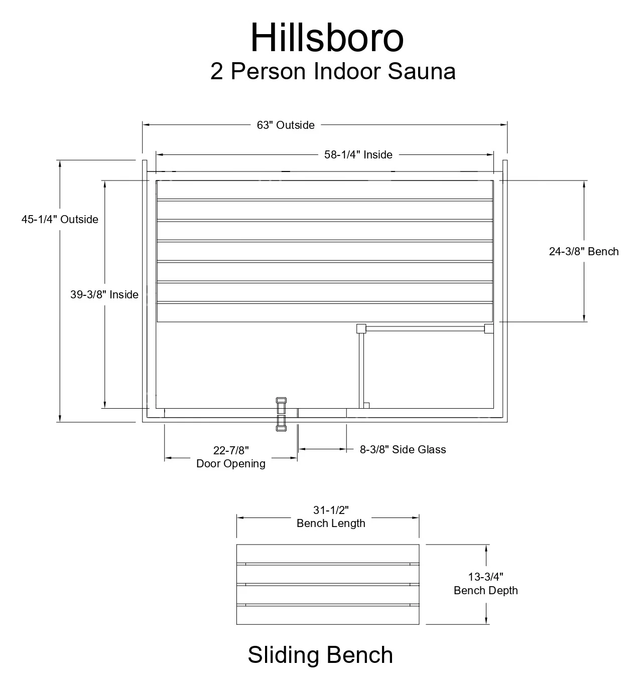 Almost Heaven Hillsboro 2-Person Indoor Sauna