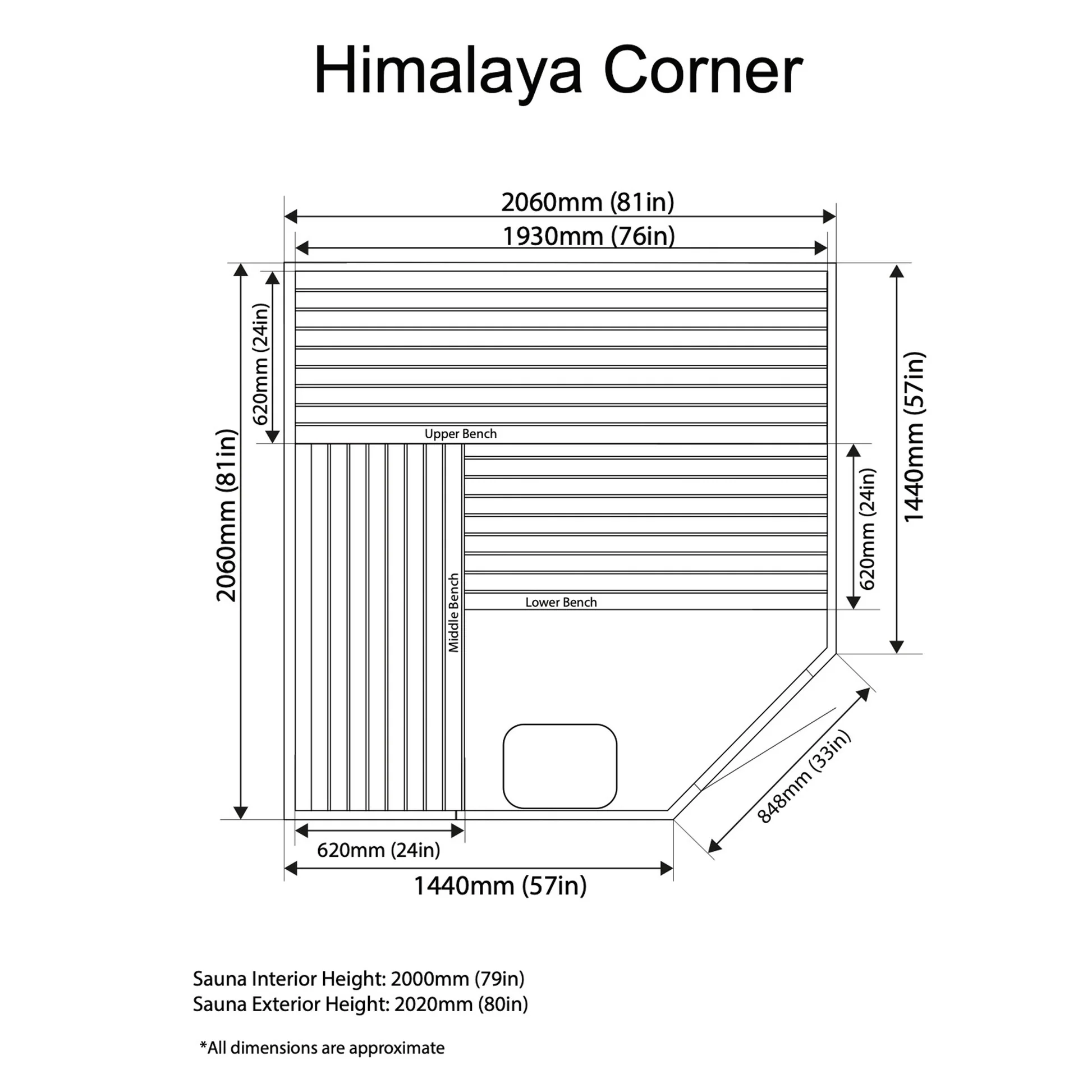 Almost Heaven Himalaya Salt 3-6 Person Indoor Sauna