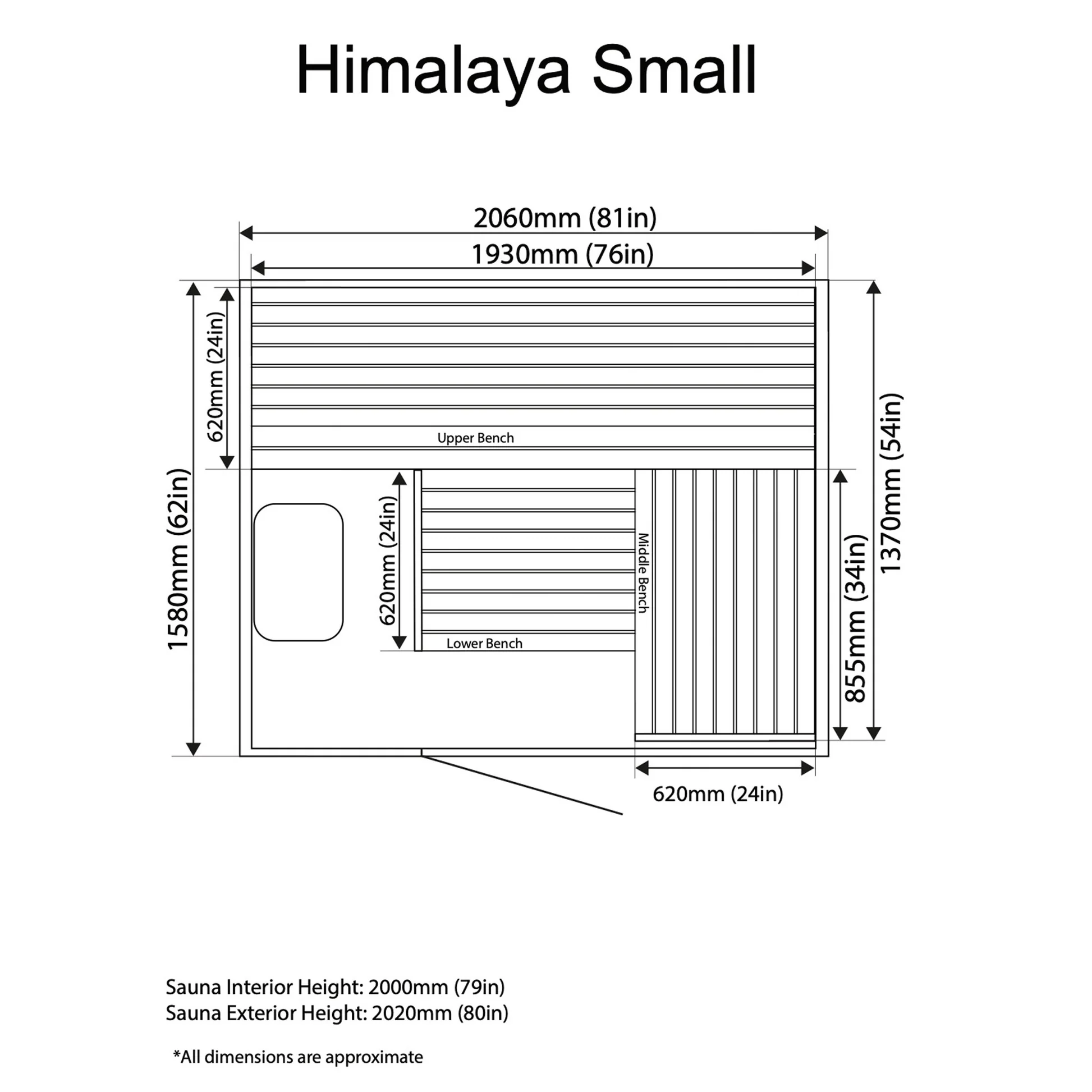 Almost Heaven Himalaya Salt 3-6 Person Indoor Sauna