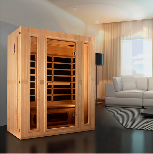New 2026 Maxxus "Trinity" Dual Tech 3 person Low EMF FAR Infrared Sauna Canadian Hemlock