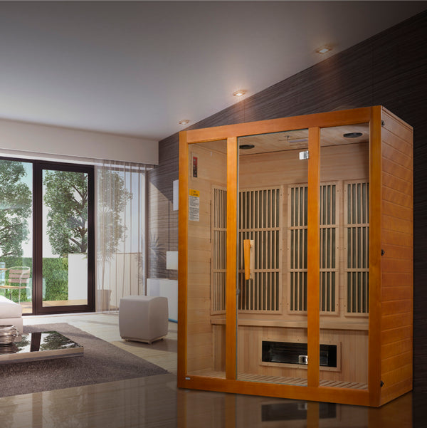 New 2026 Maxxus "Alpine" Dual Tech 3 person Low EMF FAR Infrared Sauna Canadian Hemlock